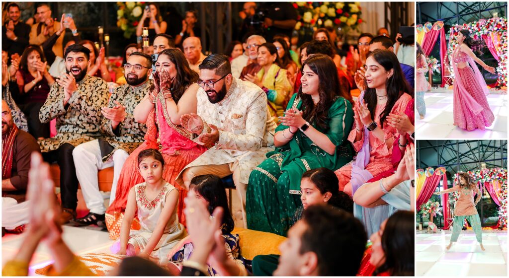 Indian Wedding Sangeet Party at Avent Orangery by Mariam Saifan Photography | Kansas City & STL Indian Wedding Photographer | Colorful Sangeet Decoration Ideas | Wedding at Avent Orangery 