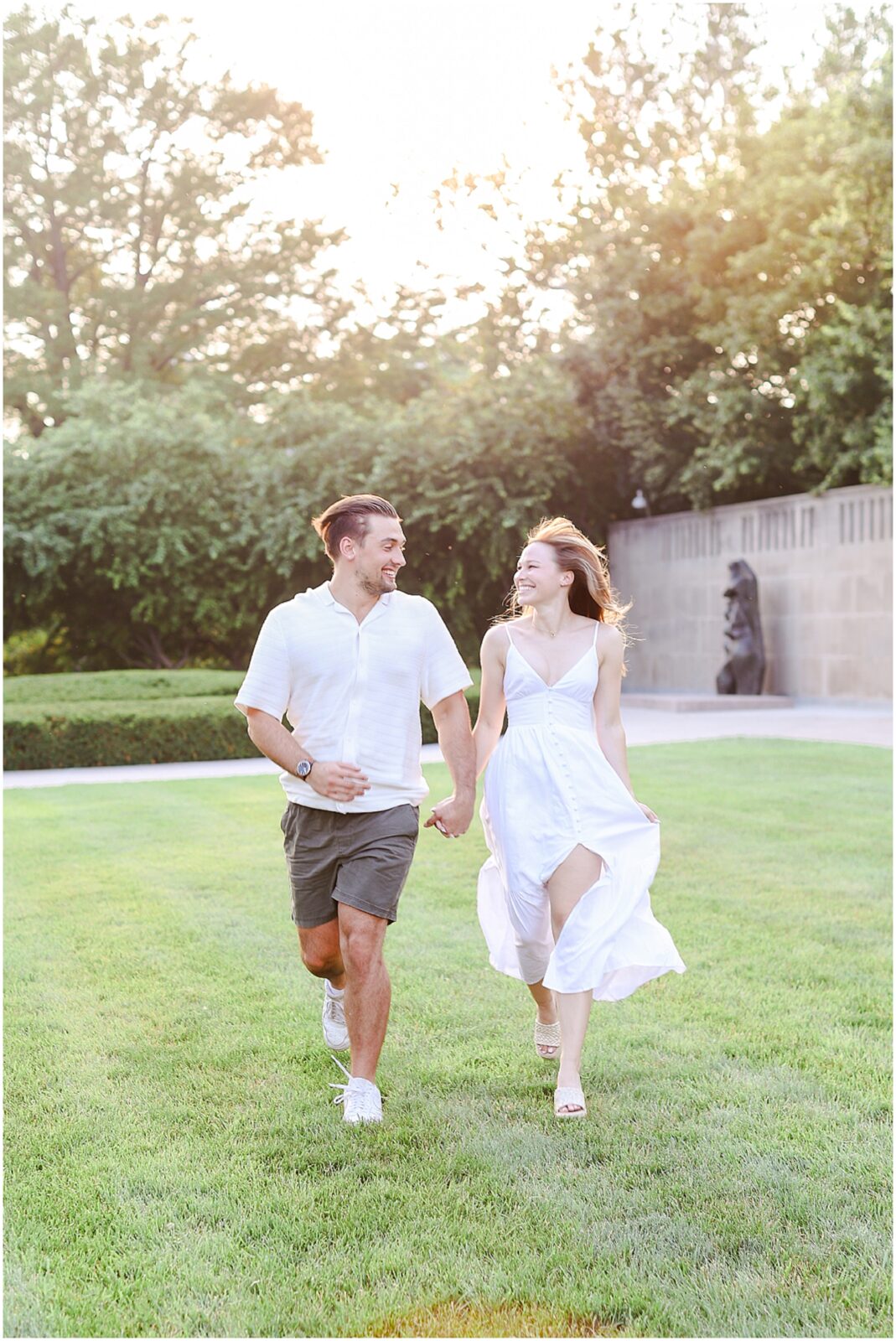 running photo engagement session 