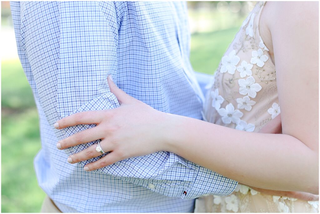 Kansas City and Olathe and Overland Park Kansas - Engagement Photos - Engagement Session - Pink Trees - Spring Pink Flowers Wedding Photos