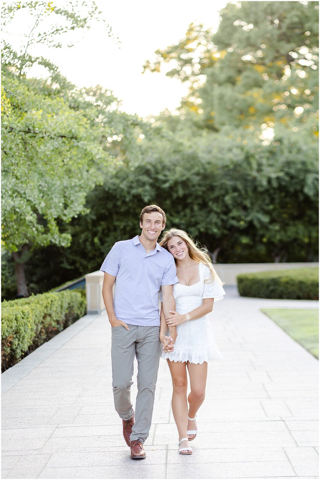 Engagement photos at the Kansas City Nelson Atkins Museum for Kate & Jake by Mariam Saifan Photography | KC Engagement Photos | What to Wear | Location Ideas | Grand Hall Wedding | 2024 Wedding Photographers 