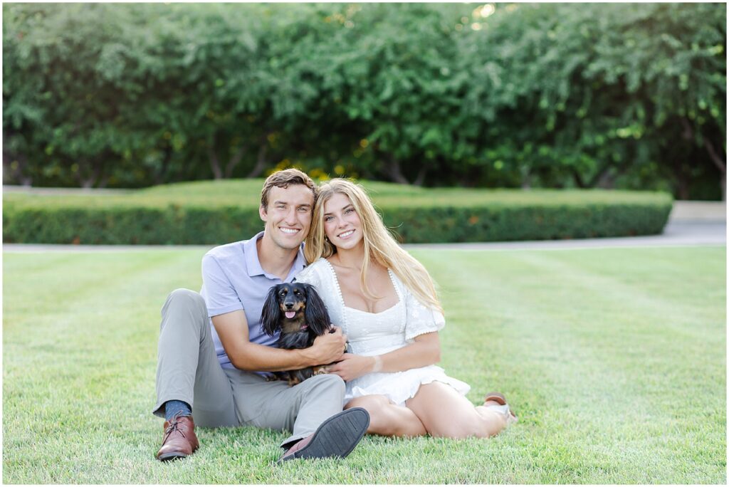 dog at engagement session photos 