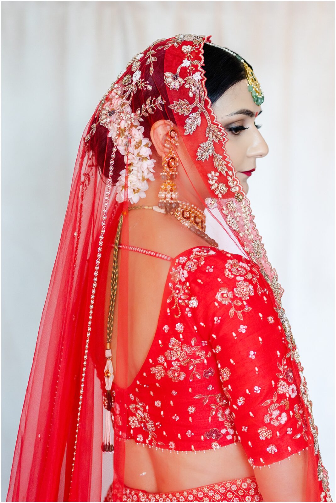 Stunning South Asian Bridal Portraits from an Indian Fusion Sikh Wedding at Kansas Mildale Farms, featuring Sangeet, henna, baraat, dholi - Captured by Mariam Saifan Photography, Your Kansas City Wedding Photographe