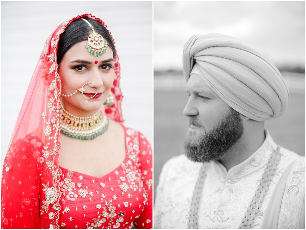 Cherished South Asian Bridal Portraits - Witness the Beauty of an Indian Fusion Sikh Wedding at Kansas Mildale Farms, featuring Sangeet, henna, baraat, dholi, courtesy of Mariam Saifan Photography, Kansas City's Premier Wedding Photographer