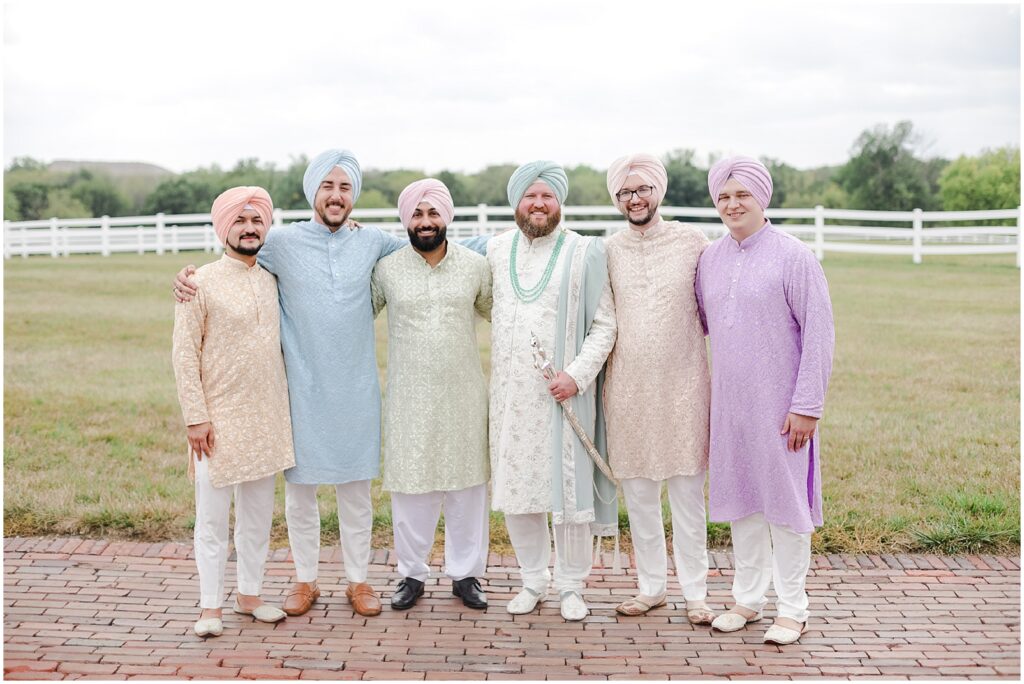 colorful indian fusion wedding bridal party photos - stl and kansas city wedding photographer - south asian bridal party portraits - mariam saifan photography