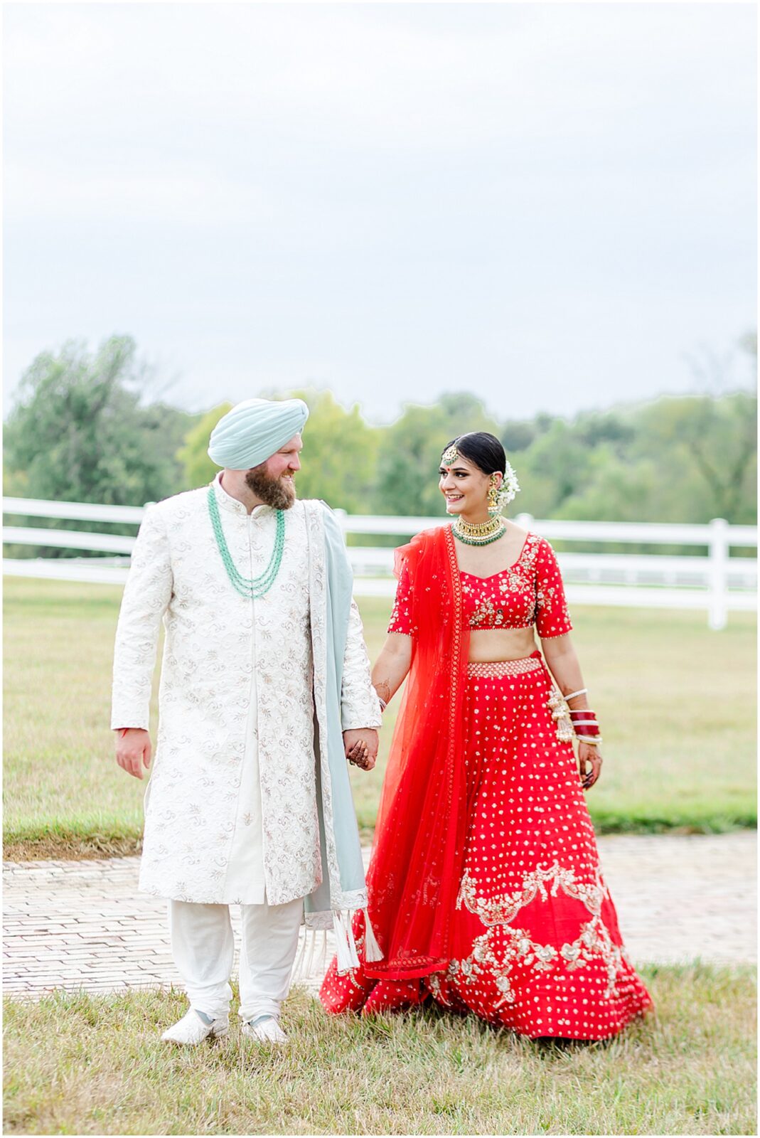 Timeless South Asian Bridal Portraits - Capturing the Essence of an Indian Fusion Sikh Wedding at Kansas Mildale Farms, including Sangeet, henna, baraat, dholi, by Mariam Saifan Photography - Your Kansas City Wedding Photographer of Choice