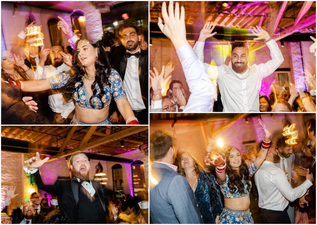 indian sikh wedding reception at kansas city bardot - kc wedding photographer mariam saifan - fun wedding reception photos with shutter drag