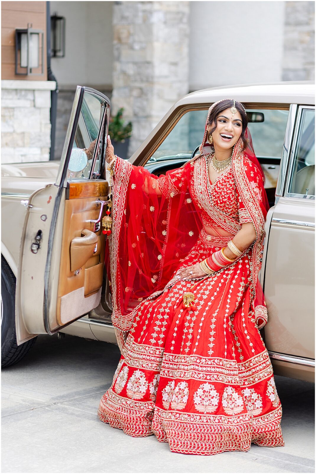 beautiful bride getting out of the car - Kansas City Sikh Indian Wedding Ceremony & Reception - Photography & Videography - Mariam Saifan Photography - Events by Elle - Dholi - Sikh Wedding Ceremony - Overland Park Kansas City Wedding Photography