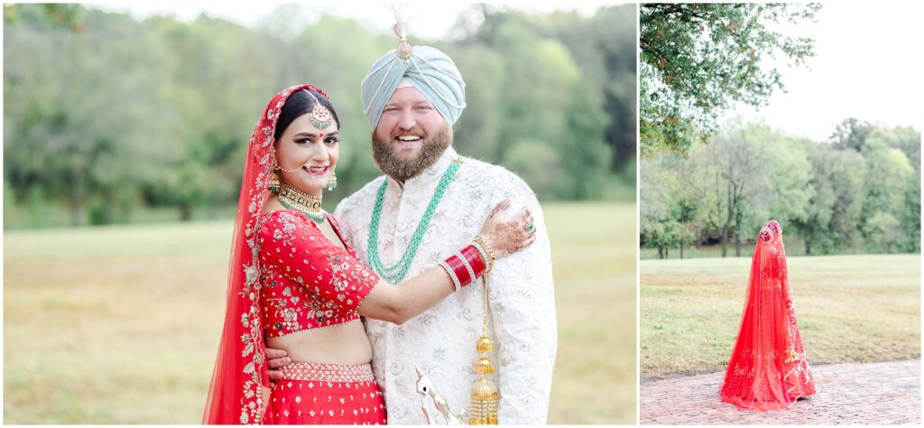 sikh indian wedding photography - red wedding dress - sangheet - fusion wedding at kansas city mildale farms by mariam saifan photography  - sikh wedding ceremony 