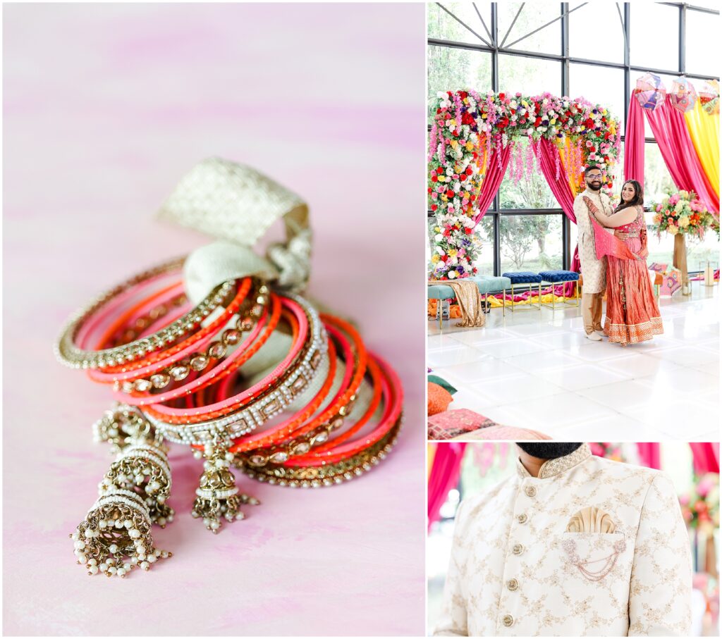 A multi-day indian muslim wedding in kansas city by mariam saifan photography - colorful sangheet decorations - wedding ceremony, wedding reception, sangheet party, at Avent Orangery in Kansas City 