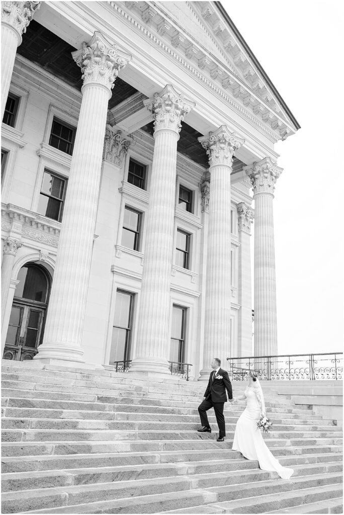 Topeka Capitol Wedding - Topeka Townsite Reception - Kansas Topeka Overland Park - Kansas City Wedding Photographer - Winter Wedding for Sara & Pat