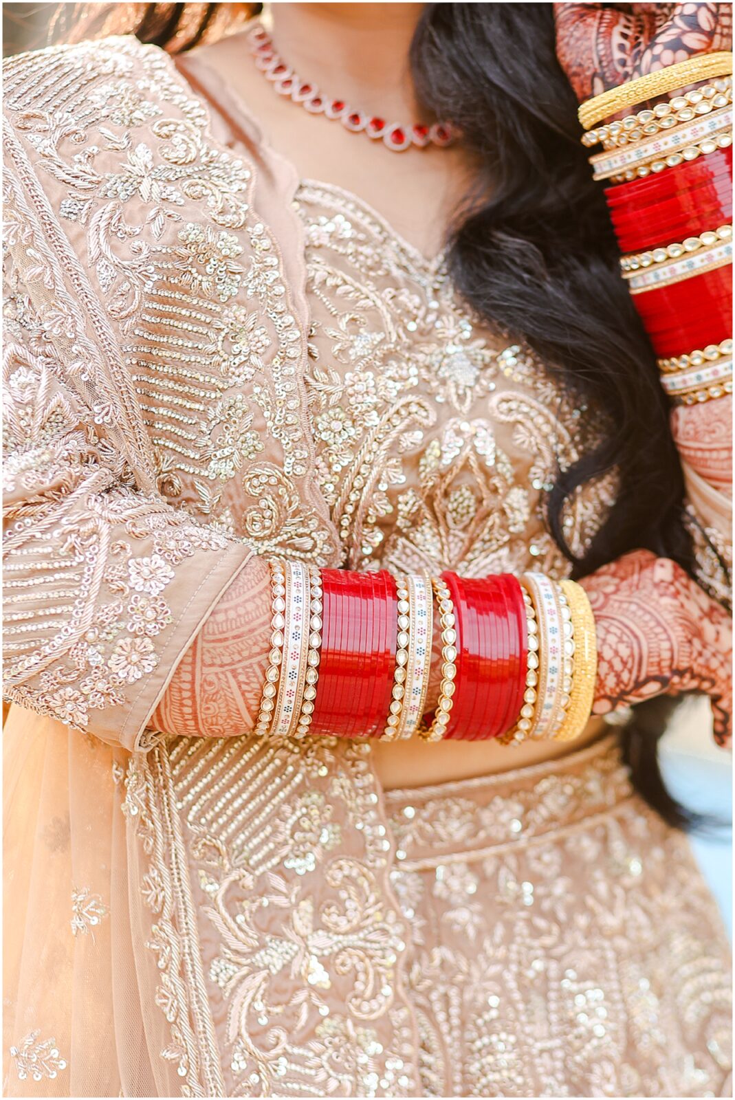 beautiful indian bridal makeup - indian wedding photography - south asian wedding photographer in kansas city & stl - indian wedding outfit - sikh indian wedding kansas city and stl wedding photography and videography - wedding henna design 