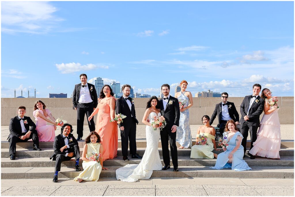 colorful bridal party