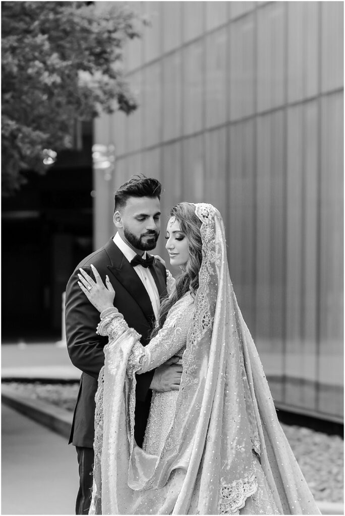 Bride and groom at their Pakistani wedding reception valima at the Overland Park Marriott Kansas City – Kansas City Pakistani wedding photography