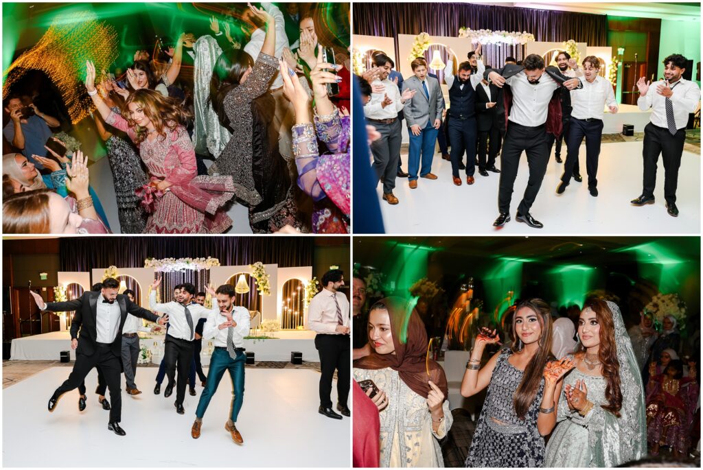 Guests enjoying music by DJ Apanasangeet at a Pakistani valima reception – Kansas City Desi wedding photography