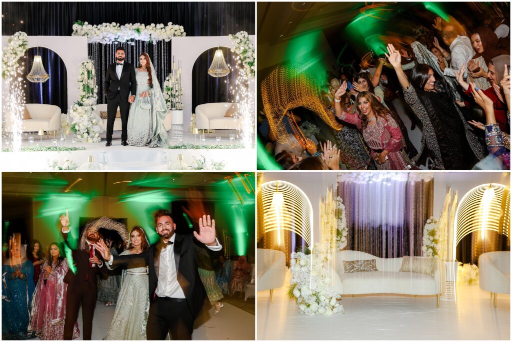 Guests enjoying music by DJ Apanasangeet at a Pakistani valima reception – Kansas City Desi wedding photography