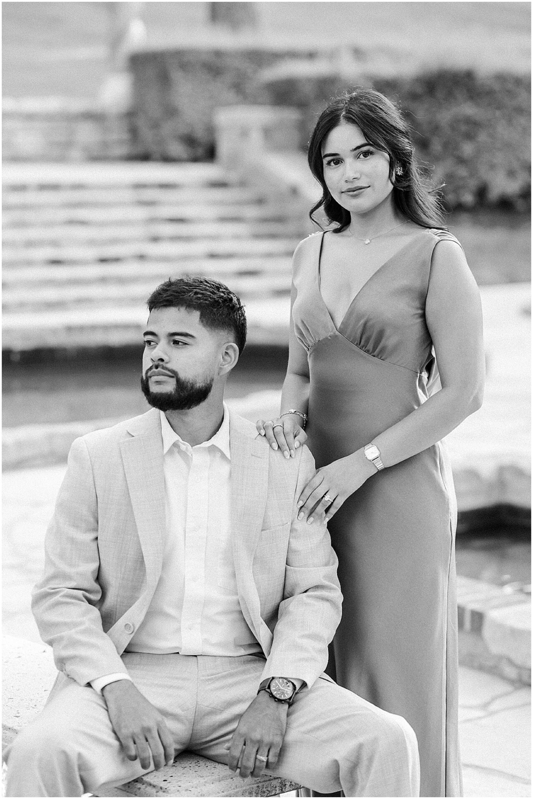 modern engagement photo